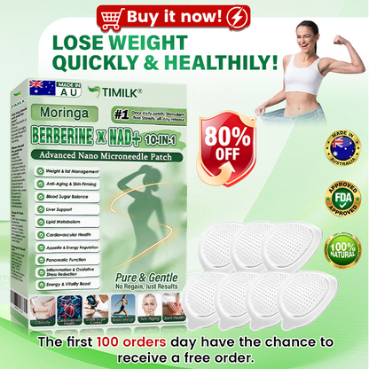 Timilk® Moringa •Berberine & NAD+ 10-in-1 Advanced Nano Microneedle Patch.